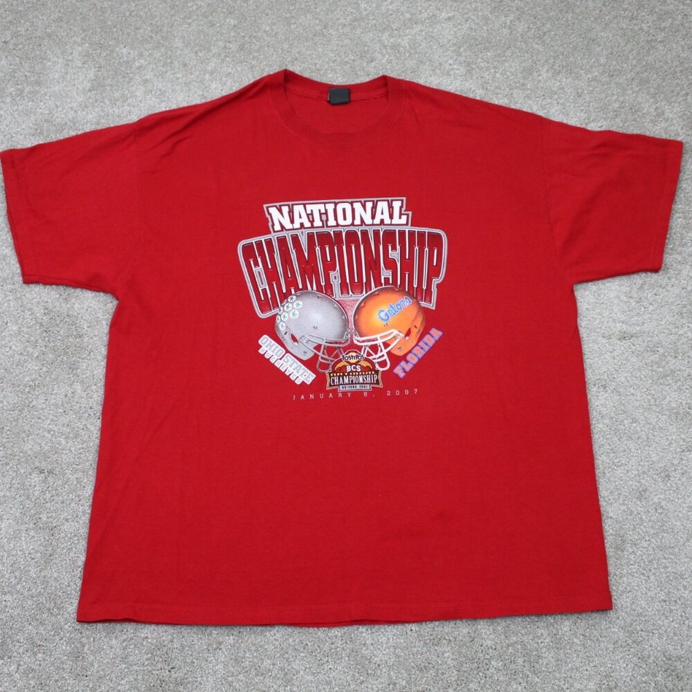 Ohio State v Florida Shirt Mens 2XL Red Starter 2007 National Championship‎ S/S